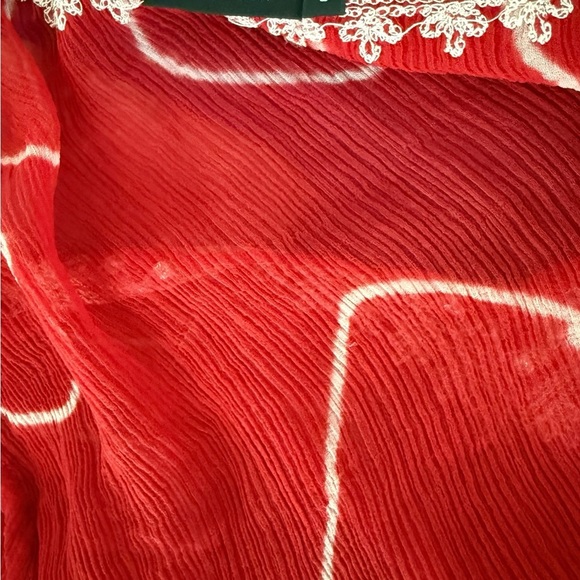 BCBGMaxAzria Silk Red Sheer Swim Long Coverup Size Small - Picture 5 of 9